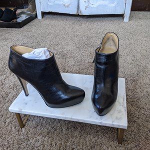 Nine West (black leather) stiletto boots, Sz 6.5